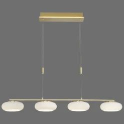 Suspension Paul Neuhaus Q-ETIENNE LED Laiton, 4 lumières, Télécommandes