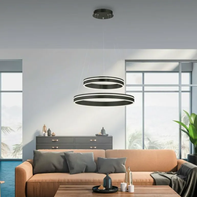 Suspension Paul Neuhaus Q-VITO LED Anthracite, 1 lumière, Télécommandes
