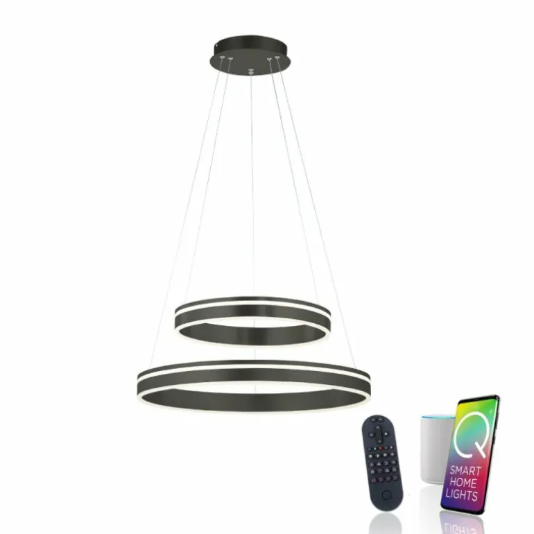 Suspension Paul Neuhaus Q-VITO LED Anthracite, 1 lumière, Télécommandes