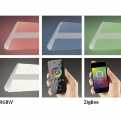 Suspension Paul Neuhaus Q-Riller LED Chrome, 14 lumières, Télécommandes, Changeur de couleurs