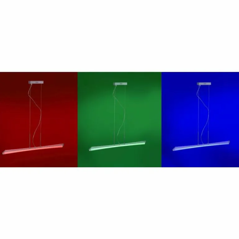 Suspension Paul Neuhaus Q-Riller LED Chrome, 14 lumières, Télécommandes, Changeur de couleurs