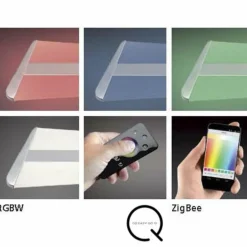 Suspension Paul Neuhaus Q-Riller LED Chrome, 14 lumières, Télécommandes, Changeur de couleurs