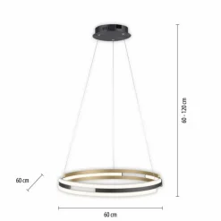 Suspension Paul Neuhaus Q-BELUGA LED Or, 1 lumière, Télécommandes