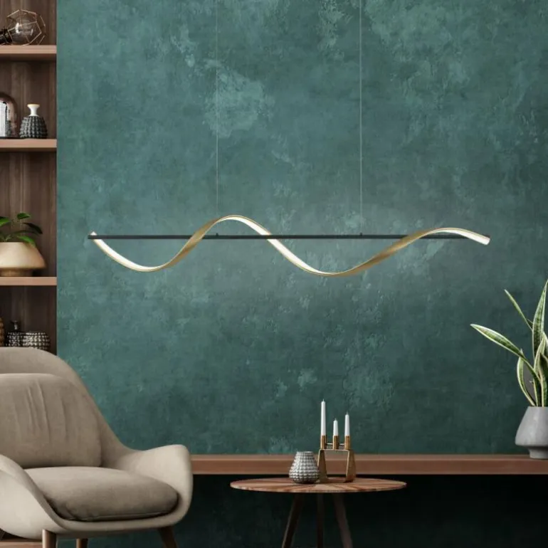 Suspension Paul Neuhaus Q-SWING LED Anthracite, Or, 1 lumière, Télécommandes