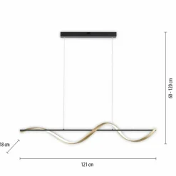 Suspension Paul Neuhaus Q-SWING LED Anthracite, Or, 1 lumière, Télécommandes
