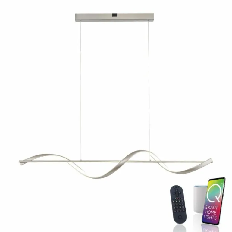 Suspension Paul Neuhaus QSWING LED Argenté, 1 lumière, Télécommandes