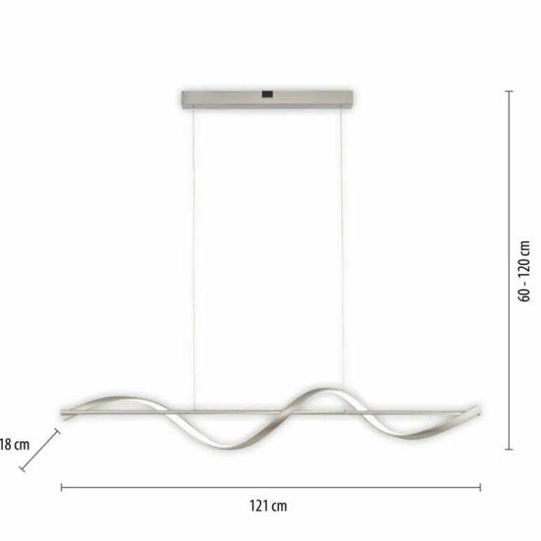 Suspension Paul Neuhaus QSWING LED Argenté, 1 lumière, Télécommandes