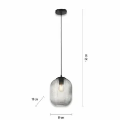 Suspension Paul Neuhaus SHITAKE Noir, 1 lumière