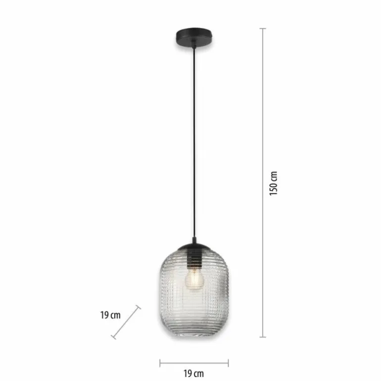 Suspension Paul Neuhaus SHITAKE Noir, 1 lumière