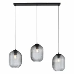 Suspension Paul Neuhaus SHITAKE Noir, 3 lumières