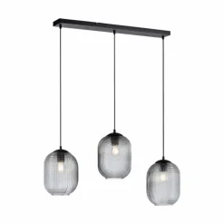 Suspension Paul Neuhaus SHITAKE Noir, 3 lumières