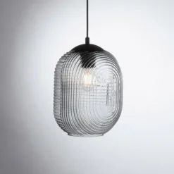 Suspension Paul Neuhaus SHITAKE Noir, 3 lumières