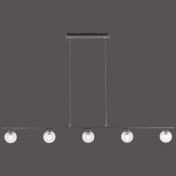 Suspension Paul Neuhaus WIDOW LED Noir, 5 lumières