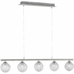 Suspension Paul Neuhaus WOMBLE Acier inoxydable, 5 lumières