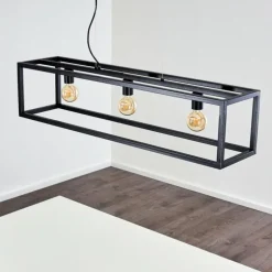 Suspension Paulins Noir, 3 lumières