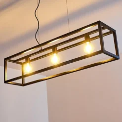 Suspension Paulins Noir, 3 lumières