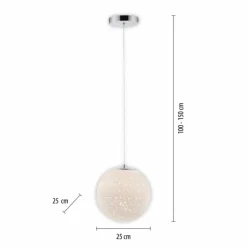 Suspension Paul-Neuhaus BOLO LED Argenté, 1 lumière
