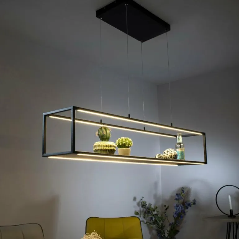 Suspension Paul-Neuhaus CONTURA LED Noir, 4 lumières