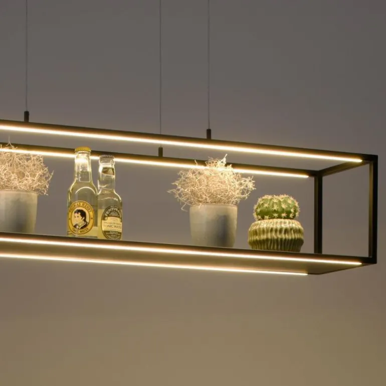 Suspension Paul-Neuhaus CONTURA LED Noir, 4 lumières