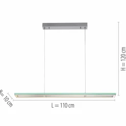 Suspension Paul-Neuhaus HELIX LED Aluminium, 2 lumières, Télécommandes