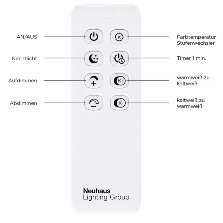 Suspension Paul-Neuhaus PALMA LED Gris, Bois clair, 2 lumières, Télécommandes