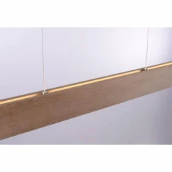 Suspension Paul-Neuhaus PALMA LED Gris, Bois clair, 2 lumières, Télécommandes