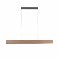 Suspension Paul-Neuhaus PALMA LED Gris, Bois clair, 2 lumières, Télécommandes