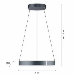 Suspension Paul-Neuhaus PURE E-CLIPSE LED Gris, 2 lumières, Télécommandes