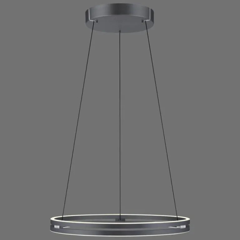 Suspension Paul-Neuhaus PURE E-LOOP LED Gris, 2 lumières, Télécommandes