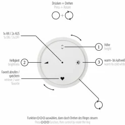 Suspension Paul-Neuhaus PURE E-LOOP LED Gris, 2 lumières, Télécommandes