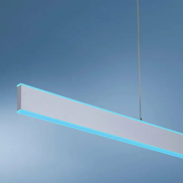 Suspension Paul-Neuhaus Q-ADRIANA LED Aluminium, 2 lumières, Télécommandes