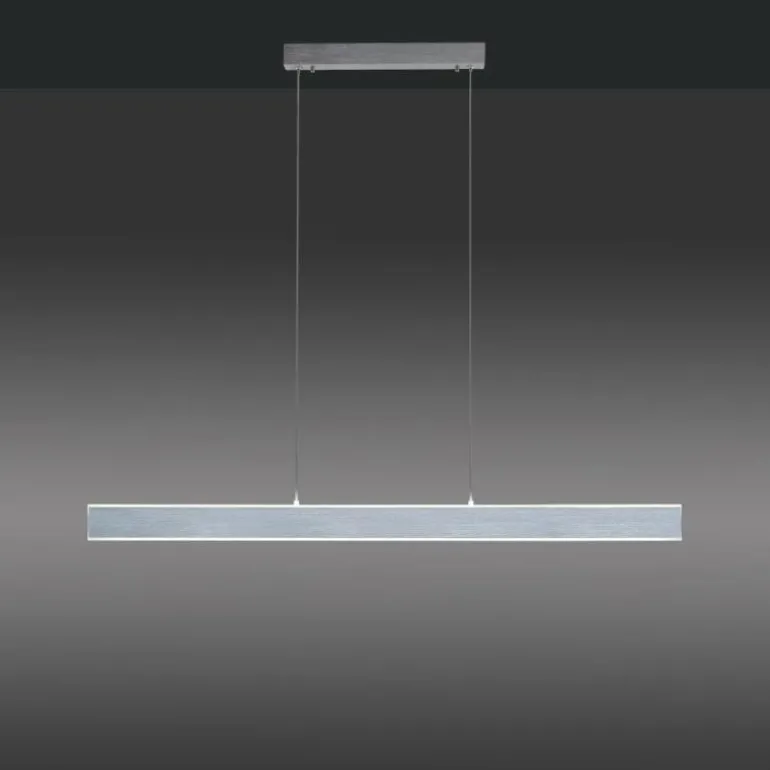 Suspension Paul-Neuhaus Q-ADRIANA LED Aluminium, 2 lumières, Télécommandes