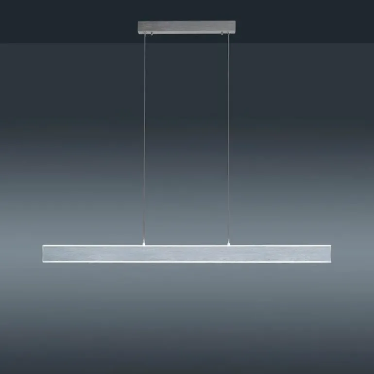 Suspension Paul-Neuhaus Q-ADRIANA LED Aluminium, 2 lumières, Télécommandes