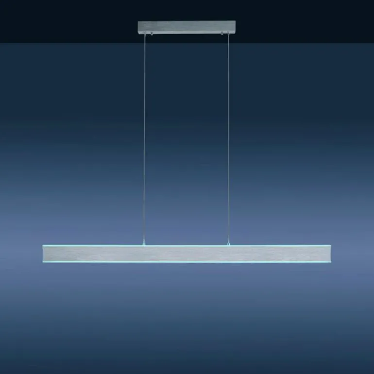 Suspension Paul-Neuhaus Q-ADRIANA LED Aluminium, 2 lumières, Télécommandes