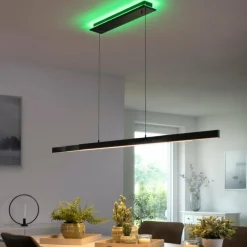 Suspension Paul-Neuhaus Q-ARIAN LED Anthracite, 4 lumières, Télécommandes