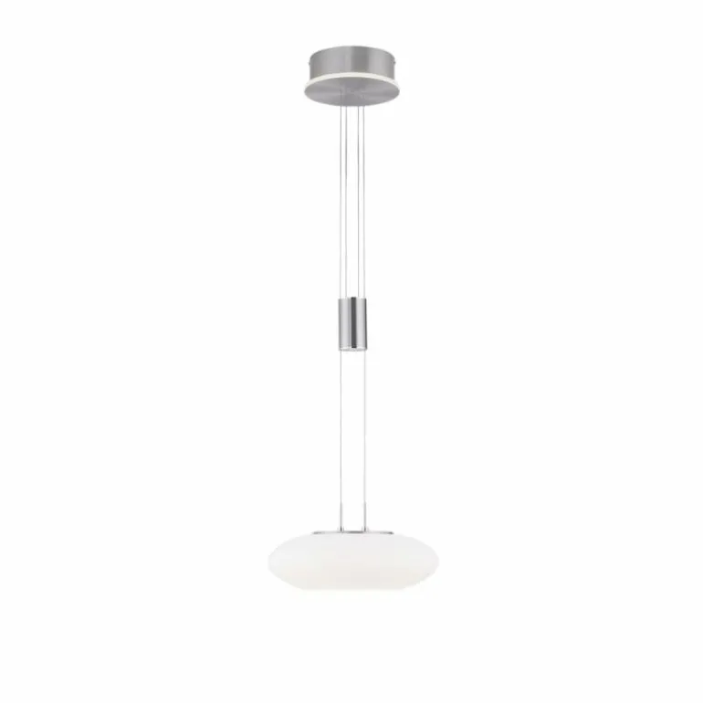 Suspension Paul-Neuhaus Q-ETIENNE LED Acier brossé, 2 lumières, Télécommandes