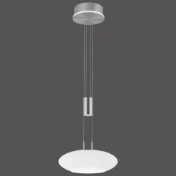 Suspension Paul-Neuhaus Q-ETIENNE LED Acier brossé, 2 lumières, Télécommandes