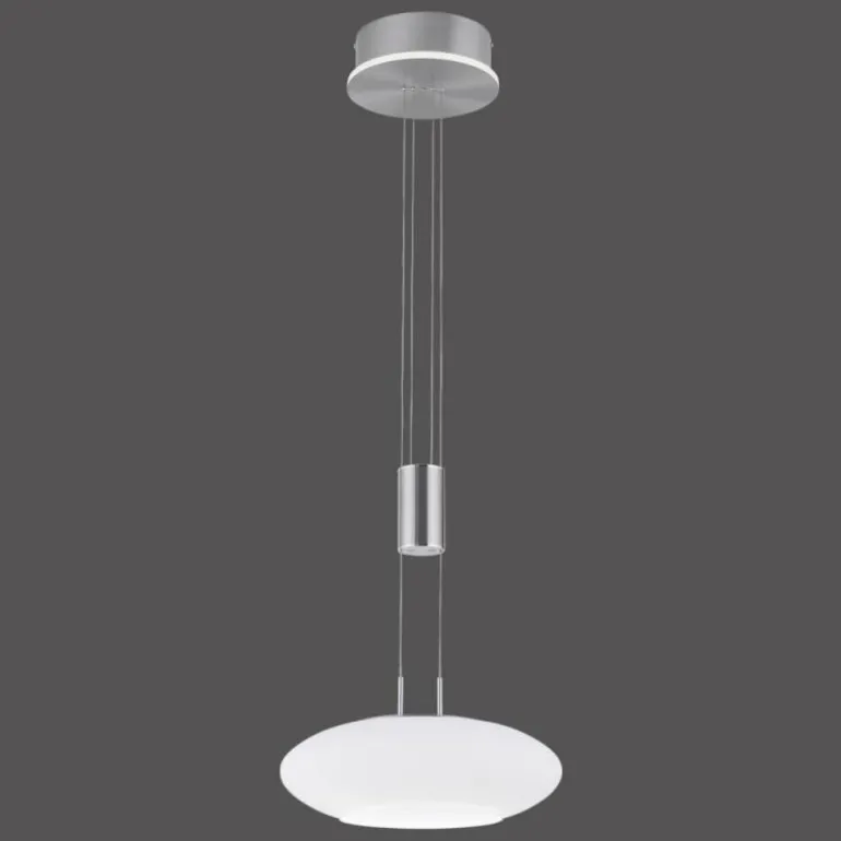 Suspension Paul-Neuhaus Q-ETIENNE LED Acier brossé, 2 lumières, Télécommandes