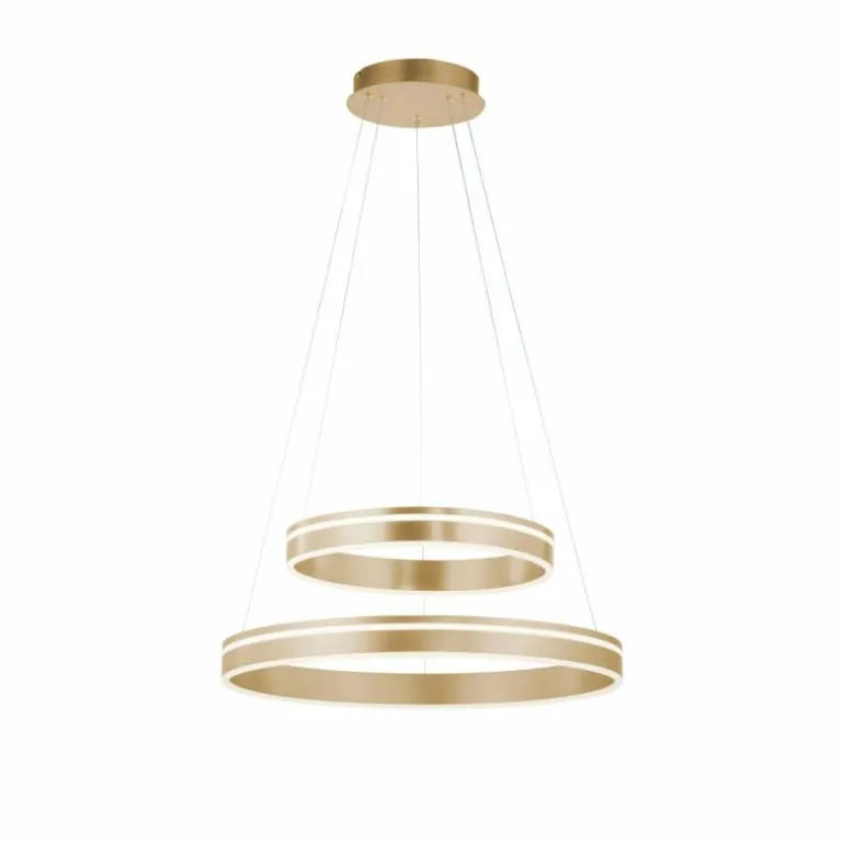 Suspension Paul-Neuhaus Q-VITO LED Laiton, 2 lumières, Télécommandes