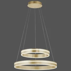 Suspension Paul-Neuhaus Q-VITO LED Laiton, 2 lumières, Télécommandes