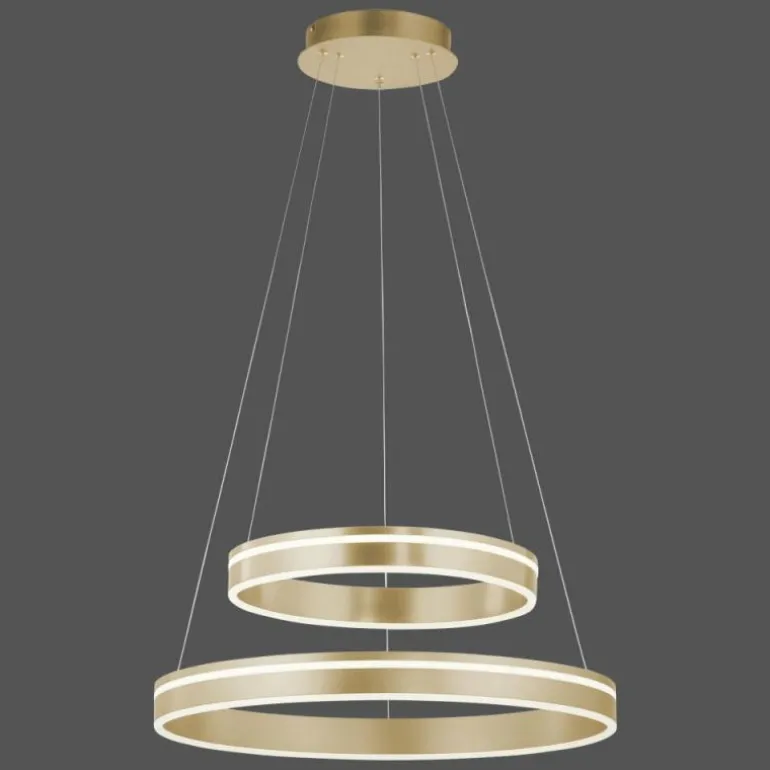 Suspension Paul-Neuhaus Q-VITO LED Laiton, 2 lumières, Télécommandes