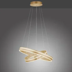 Suspension Paul-Neuhaus Q-VITO LED Laiton, 2 lumières, Télécommandes