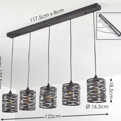 Suspension Pauluspolder Gris, 5 lumières