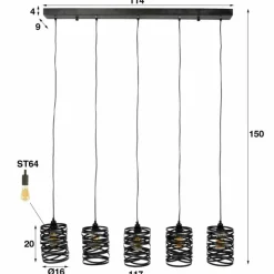Suspension PAULUSPOLDER Noir, 5 lumières