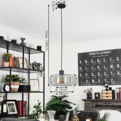 Suspension Pedreles Noir, 1 lumière