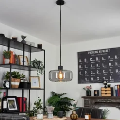 Suspension Pedreles Noir, 1 lumière