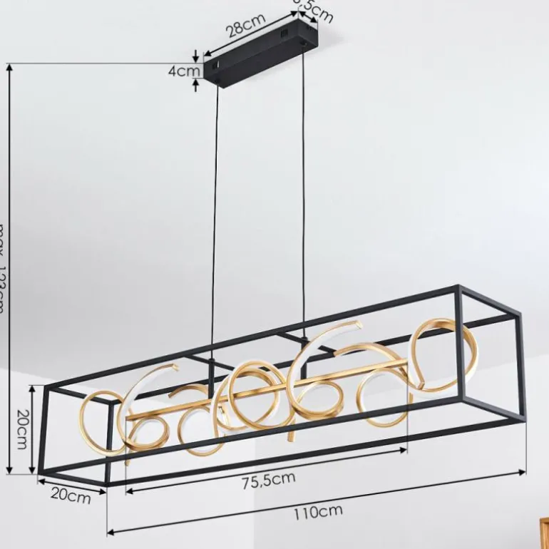 Suspension Pericos LED Noir, 4 lumières