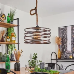 Suspension Pierrefonds Écru, Noir, 1 lumière