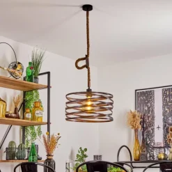 Suspension Pierrefonds Écru, Noir, 1 lumière