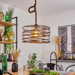 Suspension Pierrefonds Écru, Noir, 1 lumière